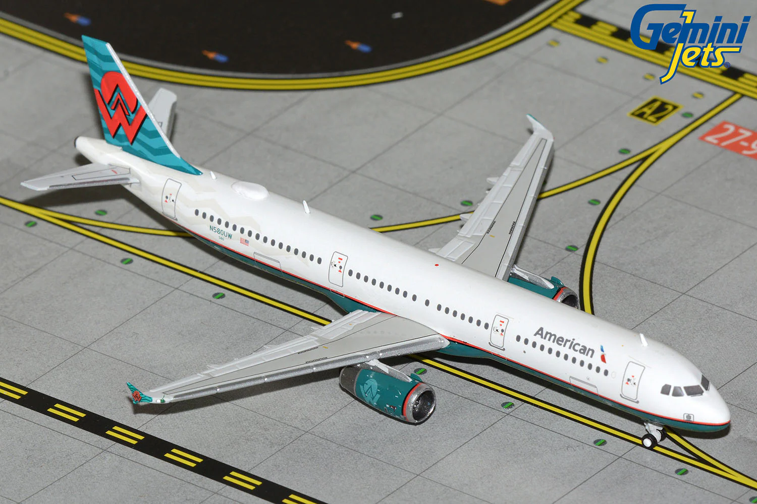 GeminiJets 1:400 American Airlines Airbus A321 "America West Heritage" N580UW