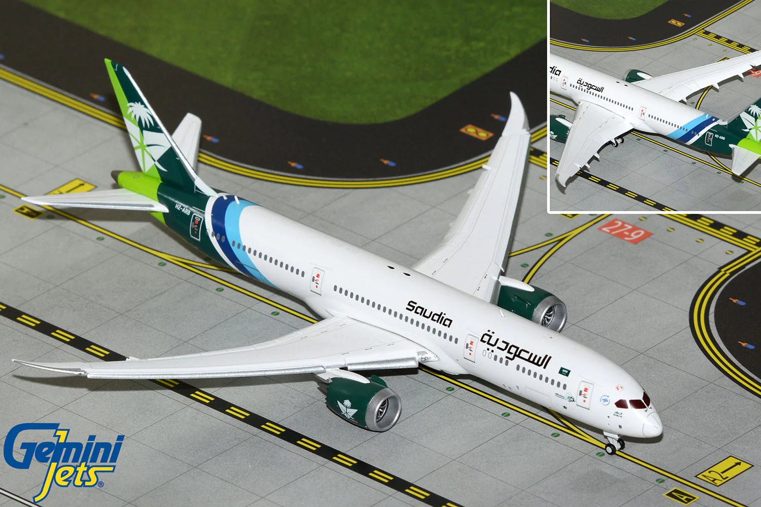 GeminiJets 1:400 Saudi Arabian Airlines 787-9 Dreamliner (Flaps Down) HZ-ARB